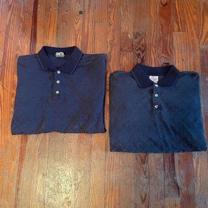 Lot of 2 Disney Store Mickey Mouse All Over Print Men's Polo Shirts Size L